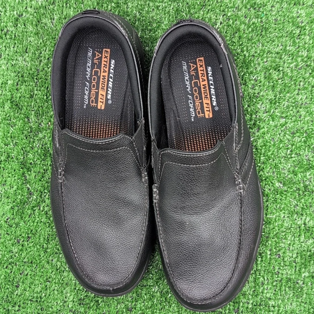Skechers Harper-Forde Shoes Men's Size 10 Black Slip On Loafers‎ Daily Dress